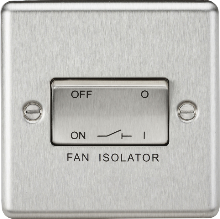 Knightsbridge CL11BC Rounded Edge 10AX 3 Pole Fan Isolator Switch - Brushed Chrome - westbasedirect.com