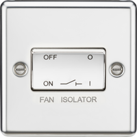 Knightsbridge CL11PC Rounded Edge 10AX 3 Pole Fan Isolator Switch - Polished Chrome
