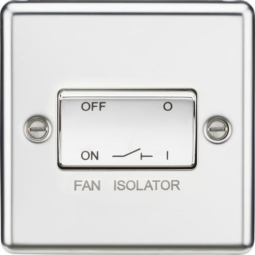 Knightsbridge CL11PC Rounded Edge 10AX 3 Pole Fan Isolator Switch - Polished Chrome - westbasedirect.com