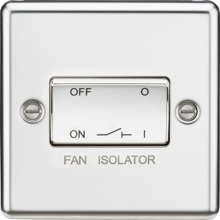 Knightsbridge CL11PC Rounded Edge 10AX 3 Pole Fan Isolator Switch - Polished Chrome - westbasedirect.com