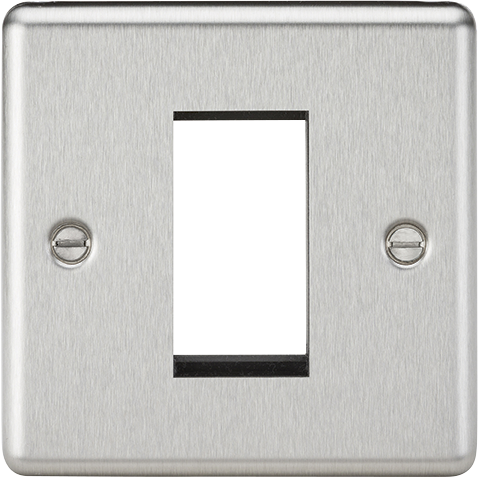 Knightsbridge CL1GBC Rounded Edge 1G Modular Faceplate - Brushed Chrome - westbasedirect.com