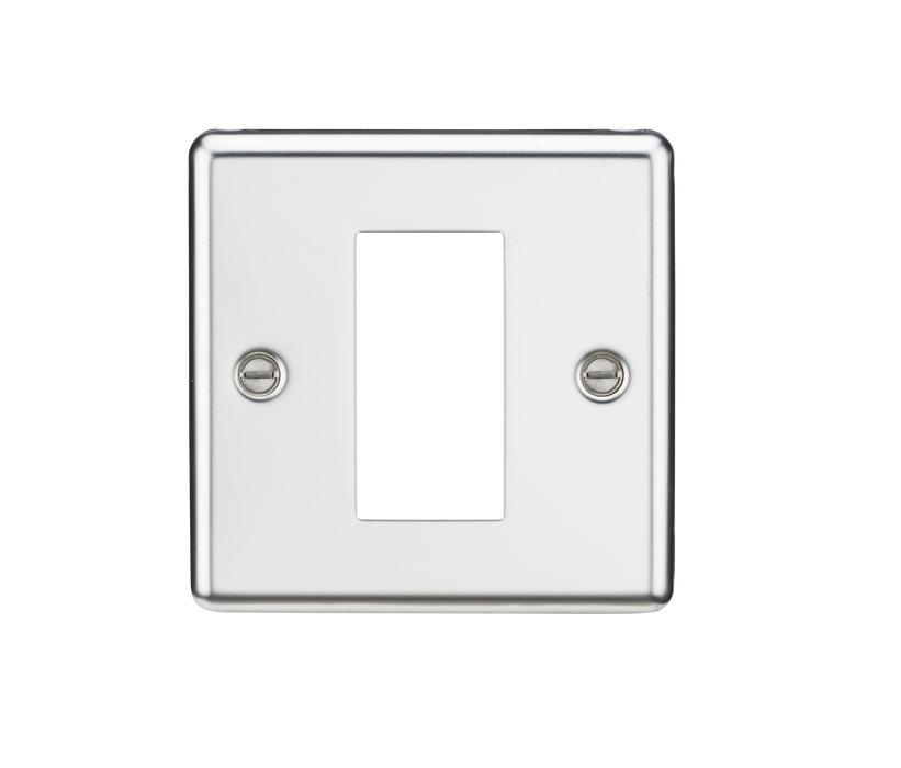 Knightsbridge CL1GPC Rounded Edge 1G Modular Faceplate - Polished Chrome - westbasedirect.com