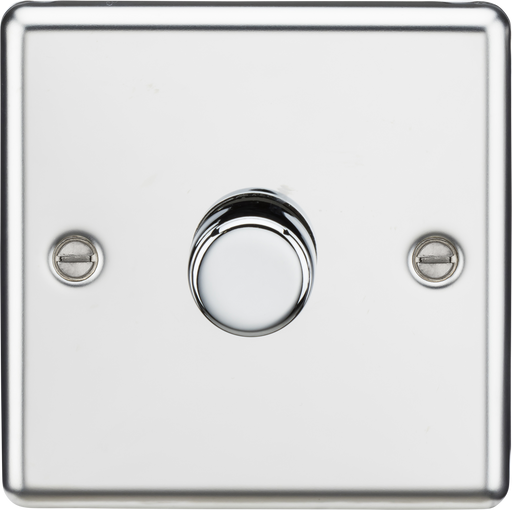 Knightsbridge CL2181PC Rounded Edge 1G 2 Way 10-200W (5-150W LED) Trailing Edge Dimmer - Polished Chrome - westbasedirect.com