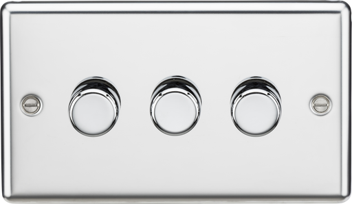 Knightsbridge CL2183PC Rounded Edge 3G 2 Way 10-200W (5-150W LED) Trailing Edge Dimmer - Polished Chrome - westbasedirect.com