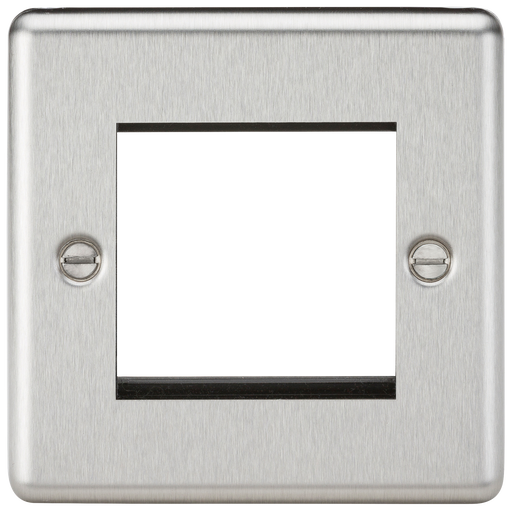 Knightsbridge CL2GBC Rounded Edge 2G Modular Faceplate - Brushed Chrome - westbasedirect.com
