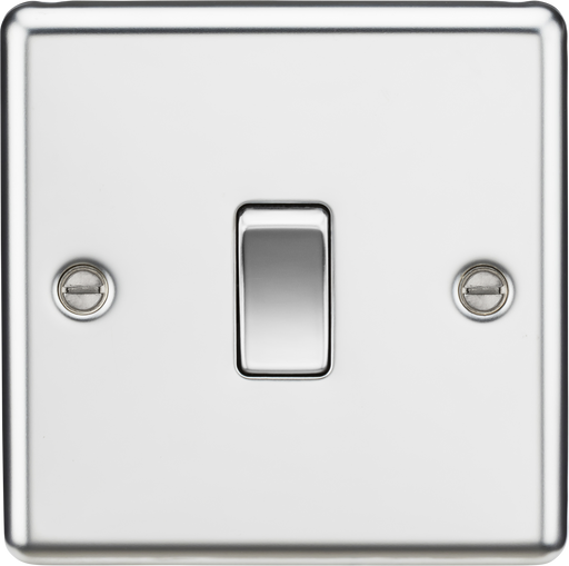 Knightsbridge CL2PC Rounded Edge 10AX 1G 2-Way Plate Switch - Polished Chrome - westbasedirect.com