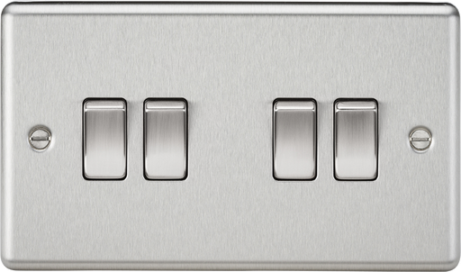 Knightsbridge CL41BC Rounded Edge 10AX 4G 2-Way Plate Switch - Brushed Chrome - westbasedirect.com