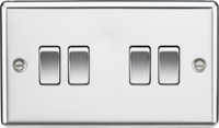 Knightsbridge CL41PC Rounded Edge 10AX 4G 2-Way Plate Switch - Polished Chrome