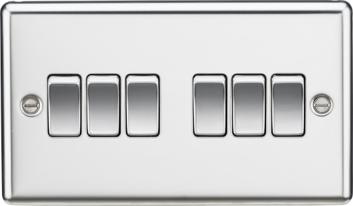 Knightsbridge CL42PC Rounded Edge 10AX 6G 2-Way Plate Switch - Polished Chrome - westbasedirect.com
