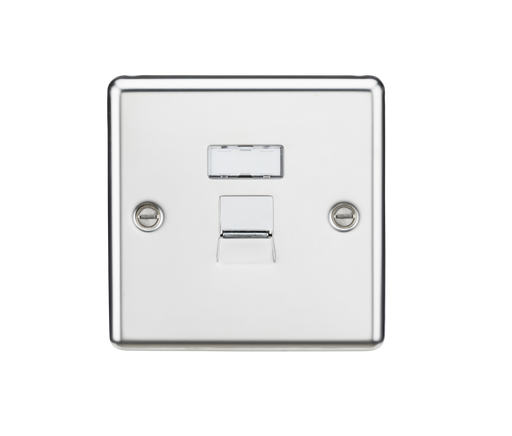 Knightsbridge CL45PC Rounded Edge RJ45 Network Outlet - Polished Chrome - westbasedirect.com