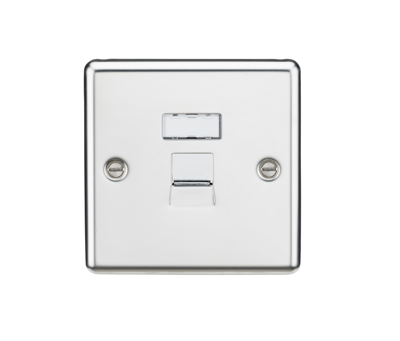 Knightsbridge CL45PC Rounded Edge RJ45 Network Outlet - Polished Chrome - westbasedirect.com