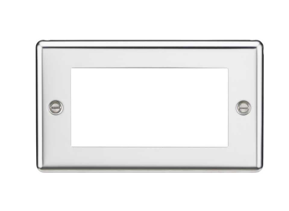 Knightsbridge CL4GPC Rounded Edge 4G Modular Faceplate - Polished Chrome - westbasedirect.com