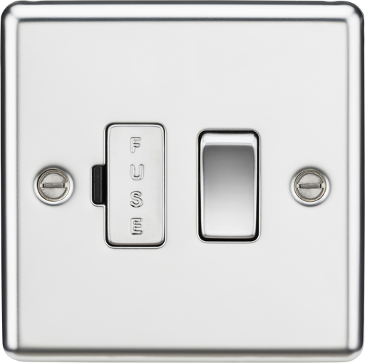 Knightsbridge CL63PC Rounded Edge 13A Switched Fused Spur Unit - Polished Chrome - westbasedirect.com