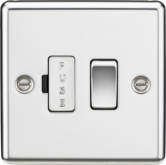 Knightsbridge CL63PC Rounded Edge 13A Switched Fused Spur Unit - Polished Chrome - westbasedirect.com