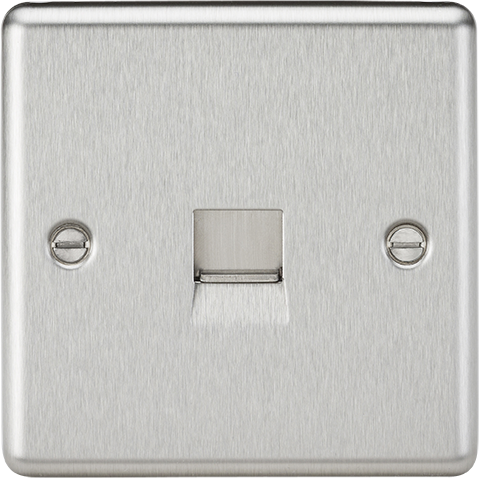 Knightsbridge CL73BC Rounded Edge Telephone Master Outlet - Brushed Chrome - westbasedirect.com