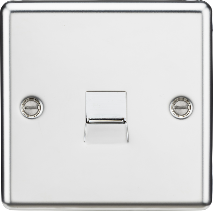 Knightsbridge CL73PC Rounded Edge Telephone Master Outlet - Polished Chrome - westbasedirect.com