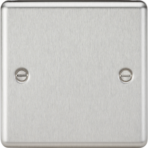 Knightsbridge CL85BC Rounded Edge 1G Blanking Plate - Brushed Chrome - westbasedirect.com