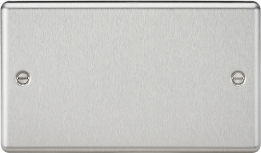 Knightsbridge CL86BC Rounded Edge 2G Blanking Plate - Brushed Chrome - westbasedirect.com