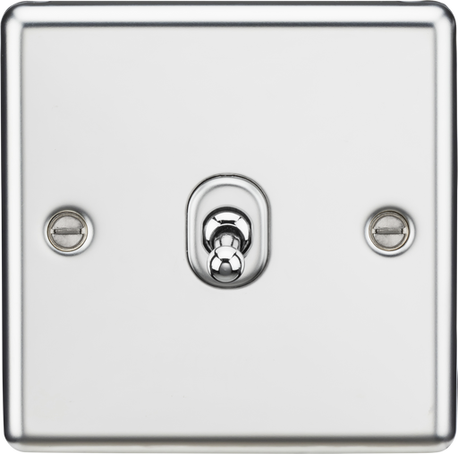 Knightsbridge CLTOG1PC Rounded Edge 10AX 1G 2-Way Toggle Switch - Polished Chrome - westbasedirect.com