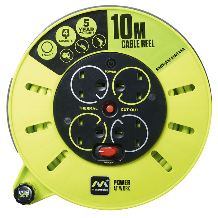 Masterplug PRO-XT 4 Socket 10m 13A Cassette Reel - westbasedirect.com