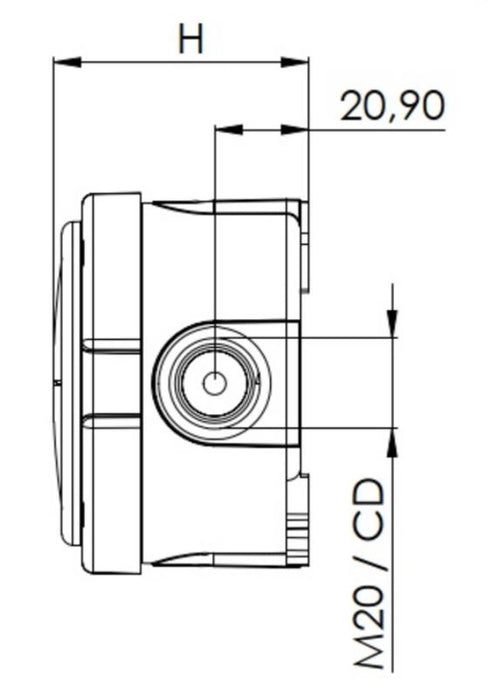Wiska 10110630 COMBI 304 Circular Empty Junction Box - Black - westbasedirect.com