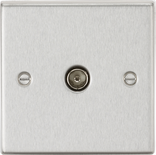 Knightsbridge CS010BC Square Edge TV Outlet (Non-Isolated) - Brushed Chrome - westbasedirect.com
