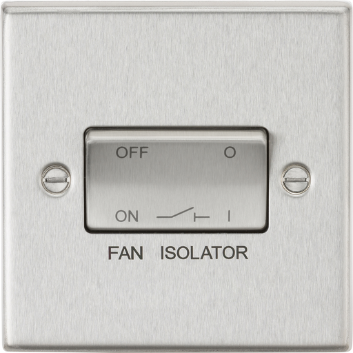 Knightsbridge CS11BC Square Edge 10AX 3 Pole Fan Isolator Switch - Brushed Chrome - westbasedirect.com