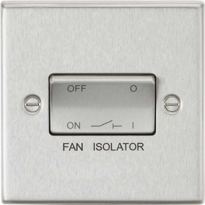Knightsbridge CS11BC Square Edge 10AX 3 Pole Fan Isolator Switch - Brushed Chrome - westbasedirect.com