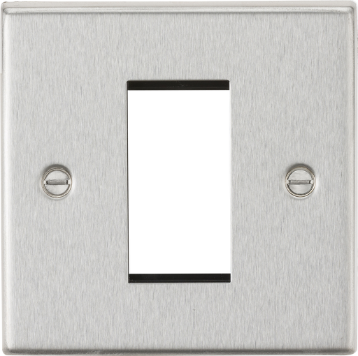 Knightsbridge CS1GBC Square Edge 1G Modular Faceplate - Brushed Chrome - westbasedirect.com