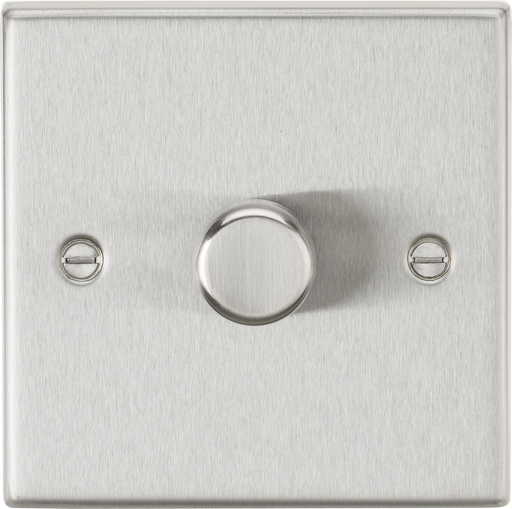 Knightsbridge CS2181BC Square Edge 1G 2 Way 10-200W (5-150W LED) Trailing Edge Dimmer - Brushed Chrome - westbasedirect.com