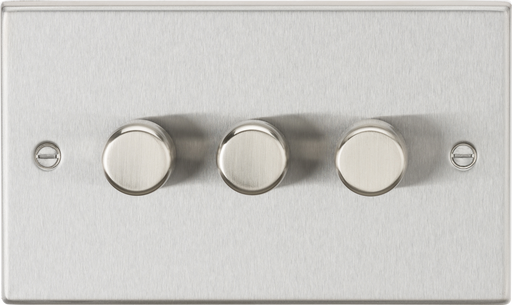 Knightsbridge CS2183BC Square Edge 3G 2 Way 10-200W (5-150W LED) Trailing Edge Dimmer - Brushed Chrome - westbasedirect.com