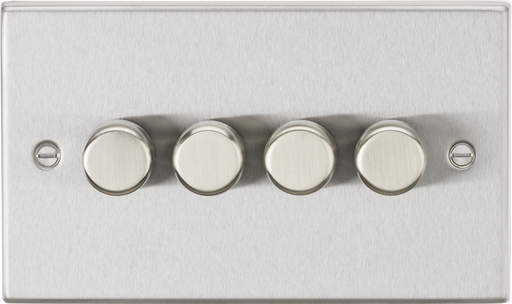 Knightsbridge CS2184BC Square Edge 4G 2 Way 10-200W (5-150W LED) Trailing Edge Dimmer - Brushed Chrome - westbasedirect.com