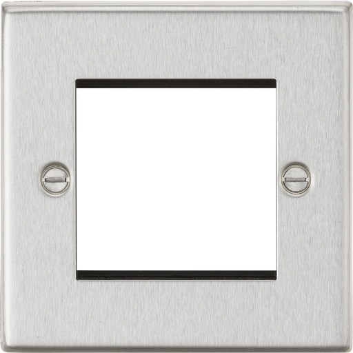 Knightsbridge CS2GBC Square Edge 2G Modular Faceplate - Brushed Chrome - westbasedirect.com