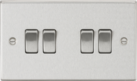 Knightsbridge CS41BC Square Edge 10AX 4G 2-Way Plate Switch - Brushed Chrome