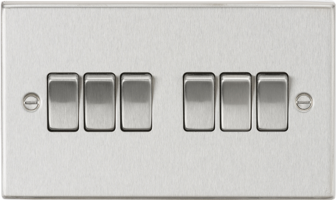 Knightsbridge CS42BC Square Edge 10AX 6G 2-Way Plate Switch - Brushed Chrome - westbasedirect.com