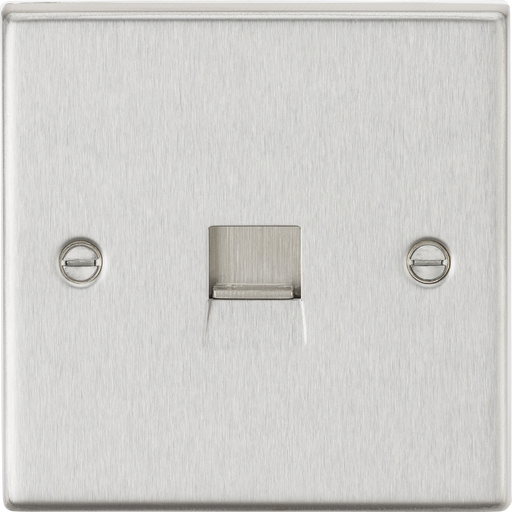 Knightsbridge CS74BC Square Edge Telephone Extension Outlet - Brushed Chrome - westbasedirect.com
