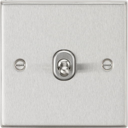 Knightsbridge CSTOG1BC Square Edge 10AX 1G 2-Way Toggle Switch - Brushed Chrome - westbasedirect.com