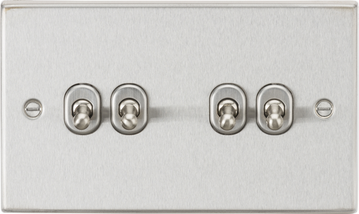 Knightsbridge CSTOG4BC Square Edge 10AX 4G 2-Way Toggle Switch - Brushed Chrome - westbasedirect.com