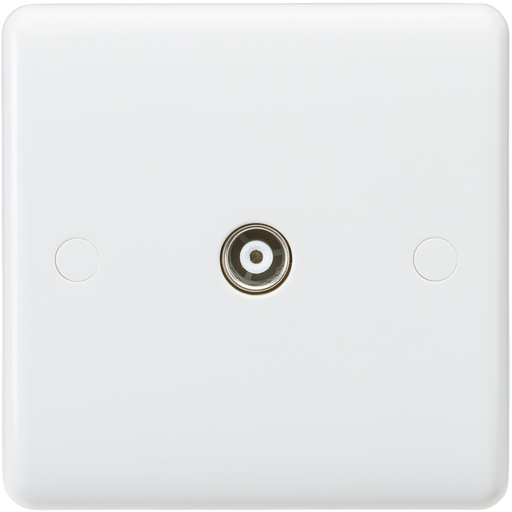 Knightsbridge CU0120 White Curved Edge Coax TV Outlet (Isolated) - westbasedirect.com