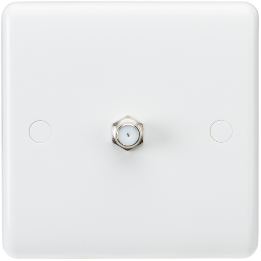 Knightsbridge CU0150 White Curved Edge SAT TV Outlet (Non-Isolated) - westbasedirect.com
