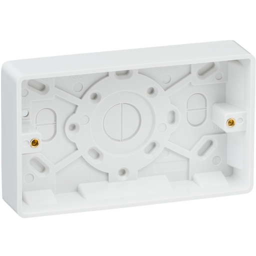 Knightsbridge CU1500 White Curved Edge Double 25mm Pattress Box - westbasedirect.com