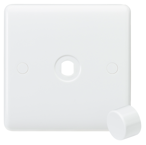 Knightsbridge CU1DIM White Curved 1G Dimmer Plate + Matching Dimmer Cap - westbasedirect.com