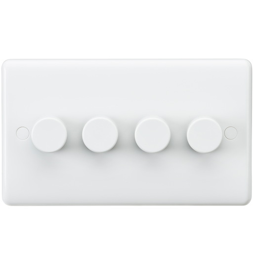 Knightsbridge CU2164 White Curved Edge 4G 40-400W Dimmer - westbasedirect.com