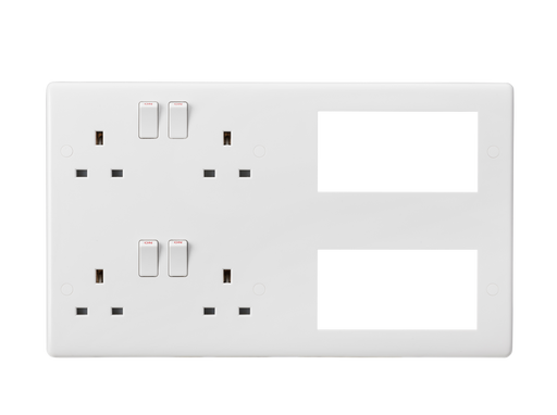 Knightsbridge CU298MM White Curved Edge Multimedia Combination Plate - westbasedirect.com