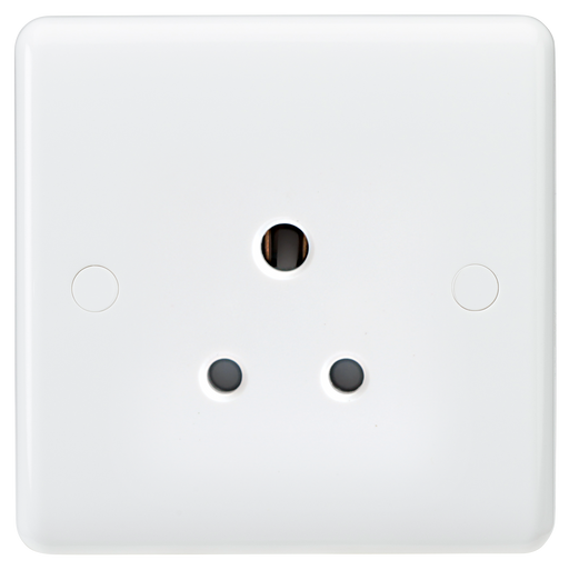 Knightsbridge CU5U White Curved Edge 5A Unswitched Round Pin Socket - westbasedirect.com