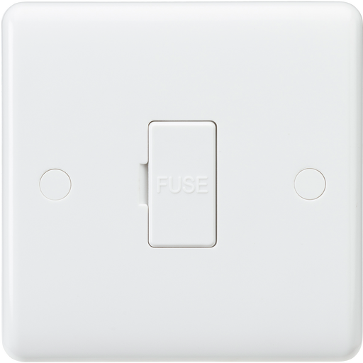 Knightsbridge CU6000-3A White Curved Edge 13A Fused Spur Unit + 3A Fuse Fitted - westbasedirect.com