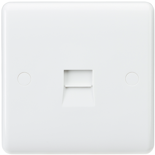 Knightsbridge CU7300 White Curved Edge Telephone Master Socket - westbasedirect.com