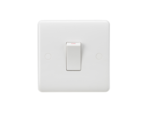 Knightsbridge CU8331W White Curved Edge 45A 1G DP Switch (White Rocker) - westbasedirect.com