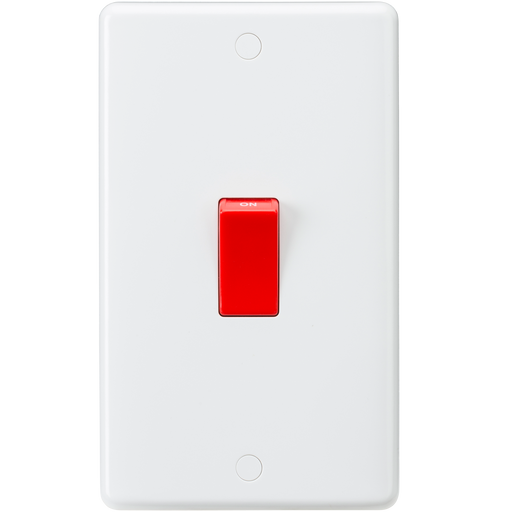 Knightsbridge CU8332 White Curved Edge 45A DP Switch (Large) - westbasedirect.com