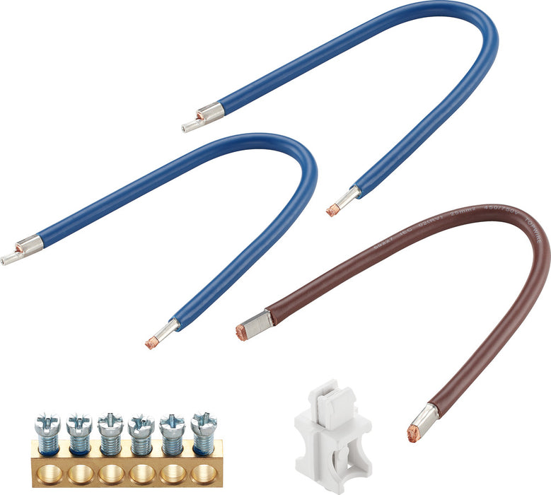 BG CUA05 Cable Kit c/w Neutral & Live Cables, Terminal Bar, Fixing Clip & Spare Labels - westbasedirect.com